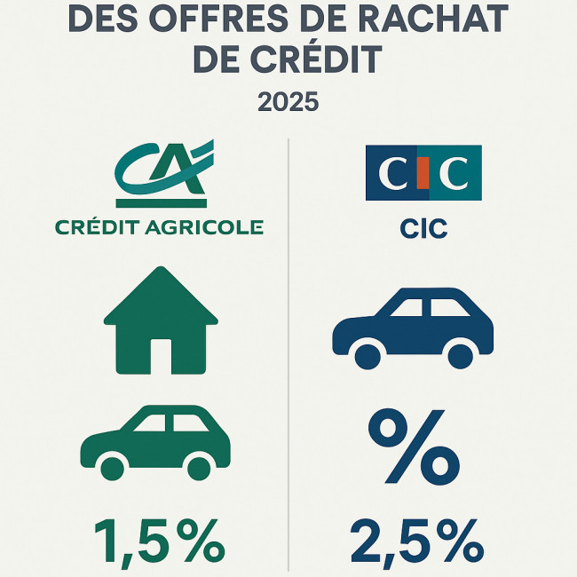 illustration comparant les offres de rachat de crédit Crédit Agricole et CIC